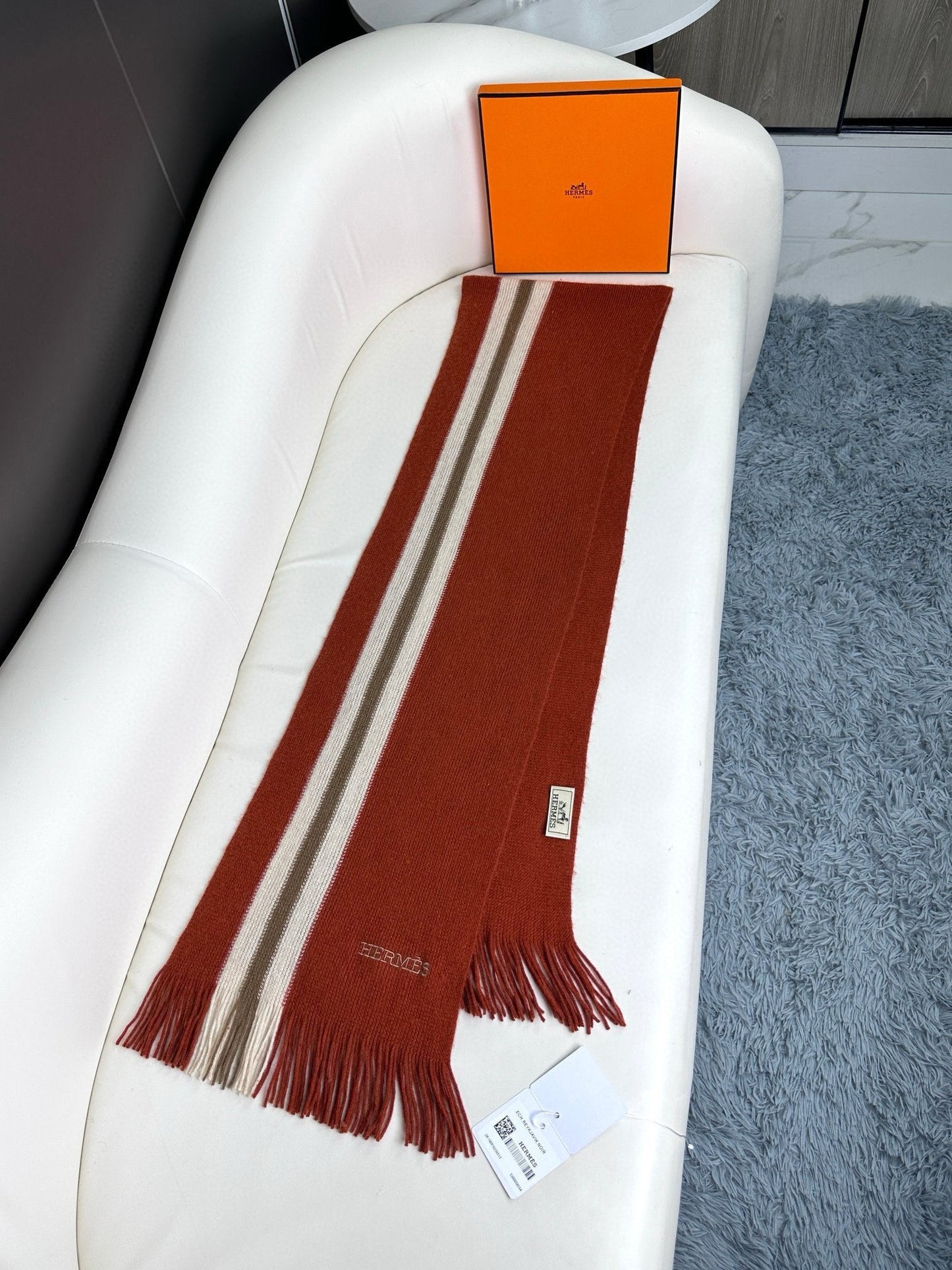 SCARF 180 CM IN GARNET RED CASHMERE 356238