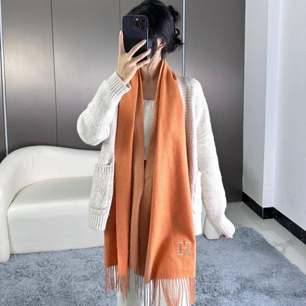 SCARF 190 CM IN TIGER ORANGE CASHMERE 364767