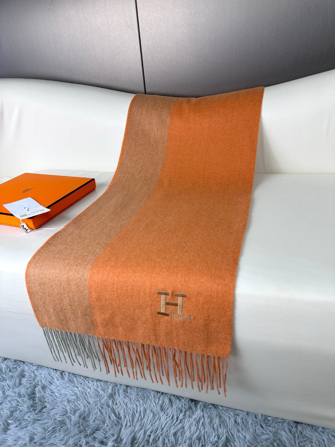 SCARF 190 CM IN TIGER ORANGE CASHMERE 364767