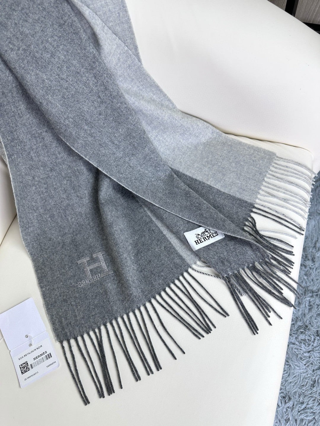 SCARF 190 CM IN DOVE GRAY CASHMERE 364768