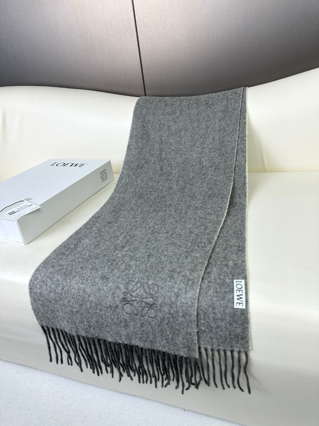 SCARF 180 CM IN MOUSE GRAY CASHMERE 383862