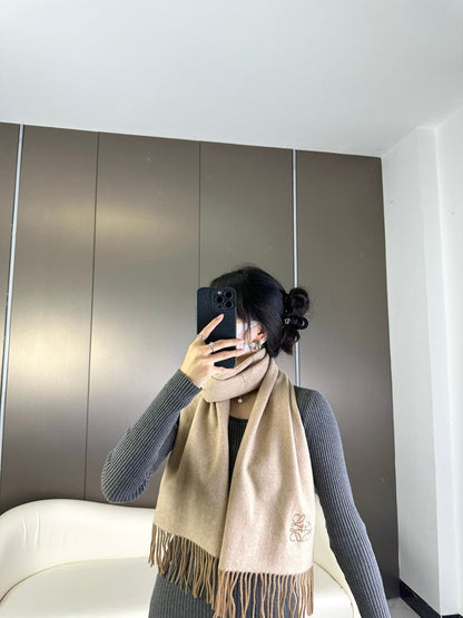 SCARF 180 CM IN CAMEL BEIGE CASHMERE 383863