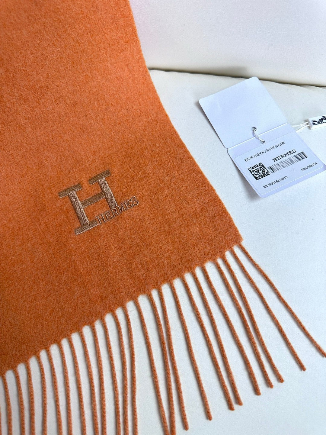 SCARF 190 CM IN TIGER ORANGE CASHMERE