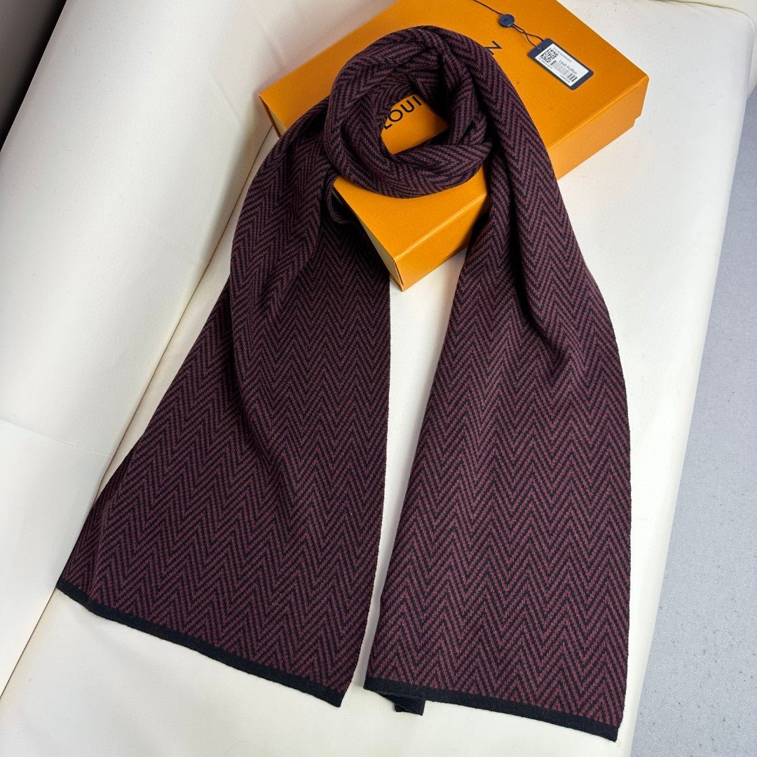 SCARF 180 CM IN WINE PURPLE CASHMERE 393154