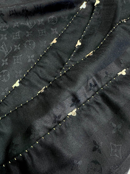 EVERMORE SCARF 140 CM IN BLACK SILK AND WOOL 393156