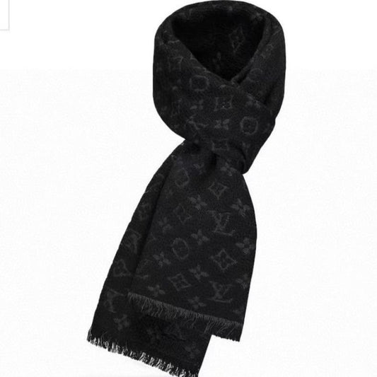 SCARF 180 CM IN BLACK CLASSIC MONOGRAM CASHMERE 396441