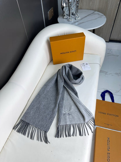 DUAL SCARF 180 CM IN SHARK GRAY CASHMERE 398375