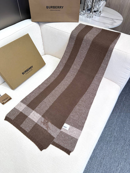 SCARF 190 CM IN MEDIUM BROWN CASHMERE  398395