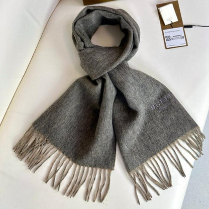 SCARF 180 CM IN MOUSE GRAY AND CAMEL BEIGE CASHMERE 398416