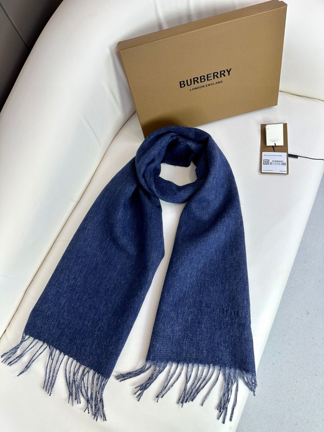 SCARF 180 CM IN NAVY BLUE CASHMERE 398419