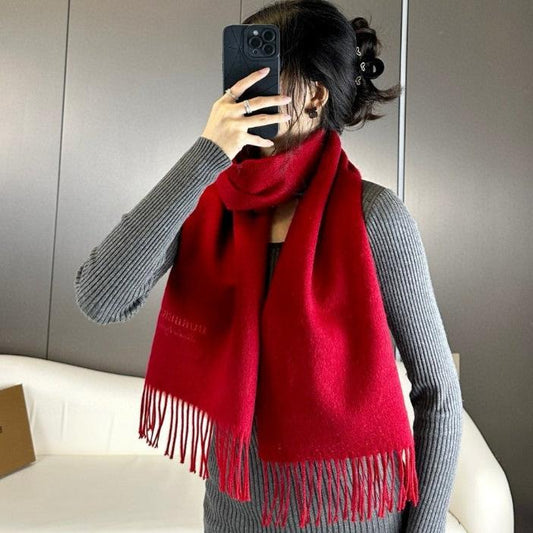 SCARF 180 CM IN CHERRY RED CASHMERE 398420