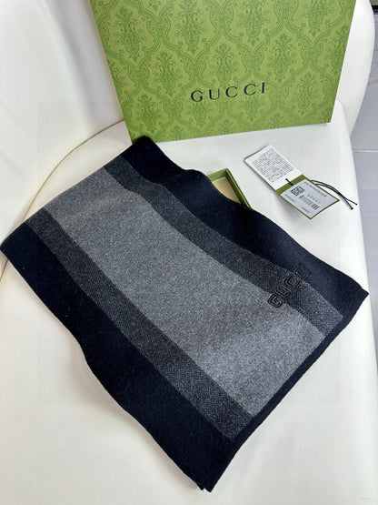 SCARF 180 CM IN BLACK MIX DARK GRAY CASHMERE 398446