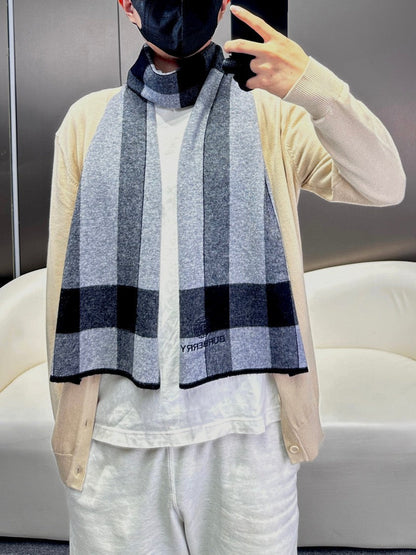 SCARF 180 CM IN LIGHT GRAY MIX BLACK CASHMERE 403870