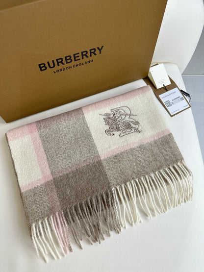 SCARF 180 CM IN LIGHT PINK MIX DESERT BROWN CASHMERE 408503