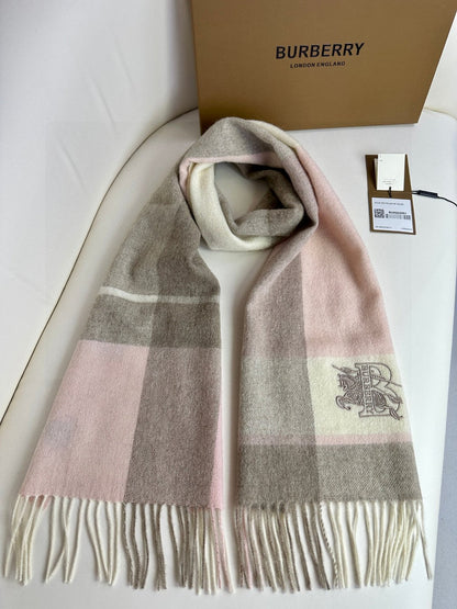 SCARF 180 CM IN LIGHT PINK MIX DESERT BROWN CASHMERE 408503