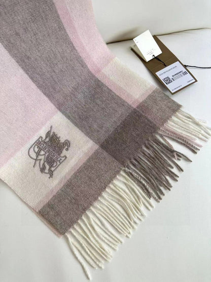 SCARF 180 CM IN LIGHT PINK MIX DESERT BROWN CASHMERE 408503