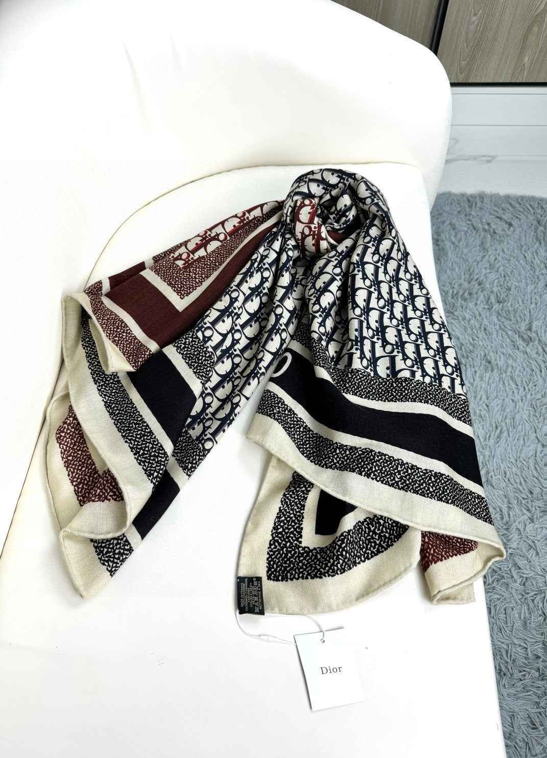 MONOGRAM SQUARE SCARF 140 CM IN COLORFUL CASHMERE AND SILK 413741