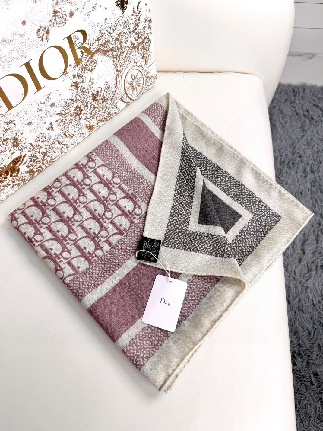 MONOGRAM SQUARE SCARF 140 CM IN COLORFUL CASHMERE AND SILK 413743