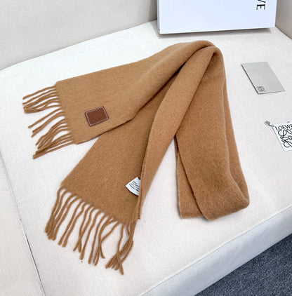 SCARF 185 CM IN CAMEL BEIGE MOHAIR AND WOOL 413754