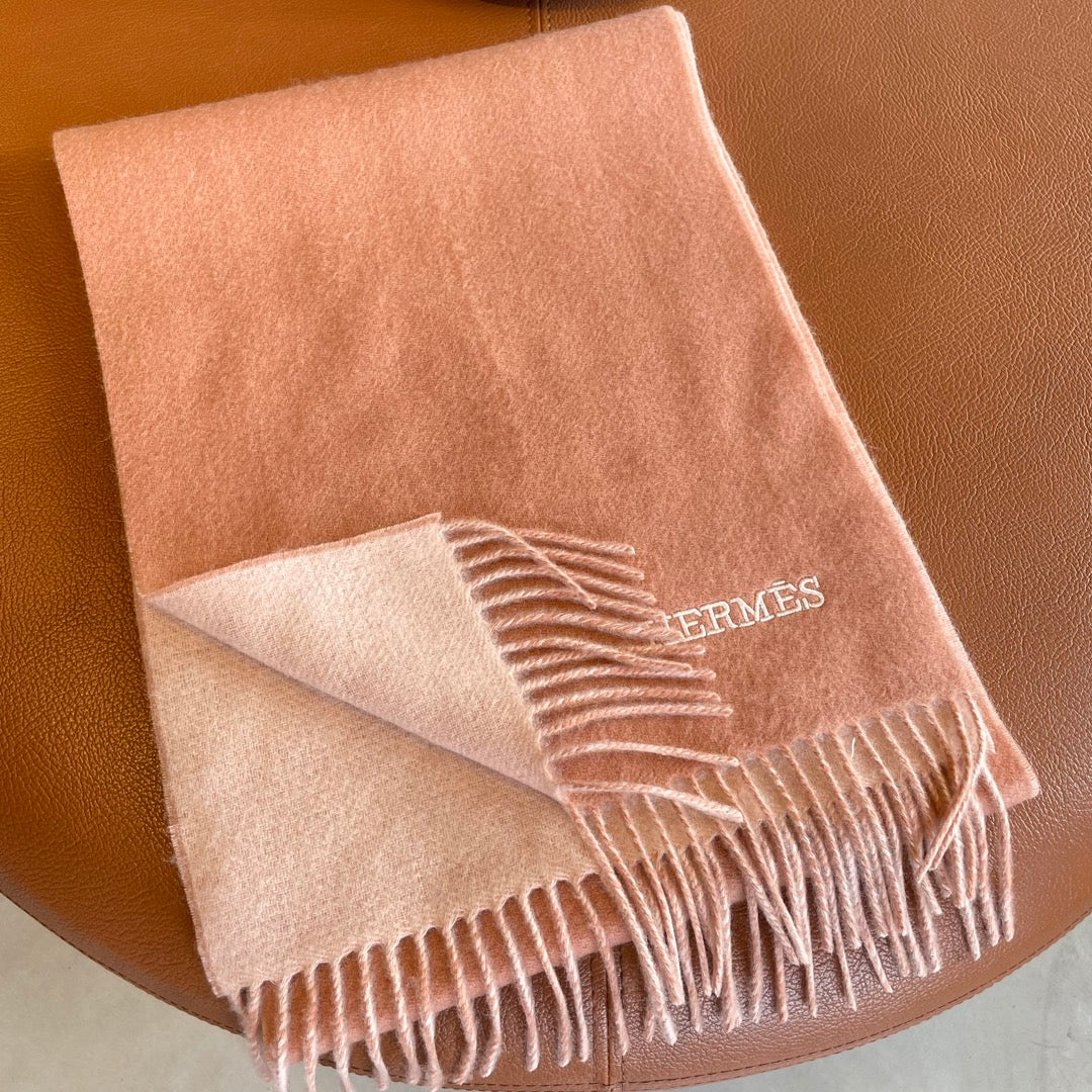 DOUBLE-FACE STOLE SCARF IN PEACHY PINK CASHMERE 394464