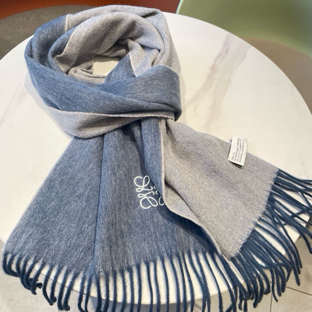 SCARF 180 CM IN LIGHT BLUE CASHMERE AND WOOL 403758