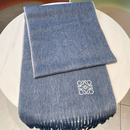 SCARF 180 CM IN LIGHT BLUE CASHMERE AND WOOL 403758