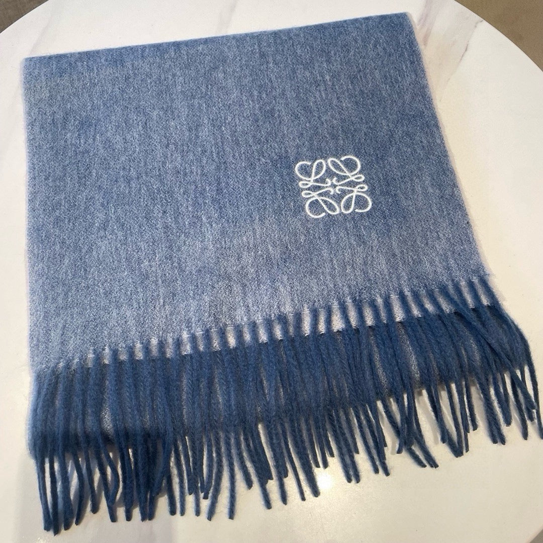 SCARF 180 CM IN LIGHT BLUE CASHMERE AND WOOL 403758