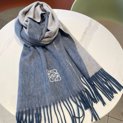 SCARF 180 CM IN LIGHT BLUE CASHMERE AND WOOL 403758