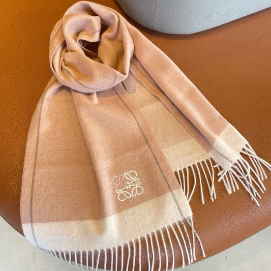 SCARF 180 CM IN PEACH PINK MIX WHITE CASHMERE 410054