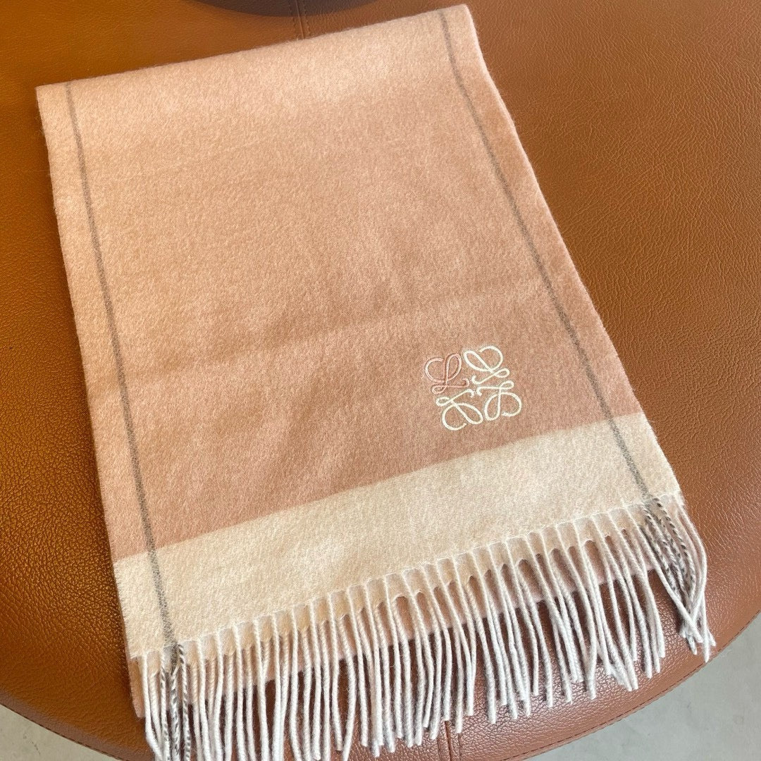 SCARF 180 CM IN PEACH PINK MIX WHITE CASHMERE 410054