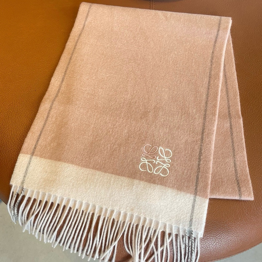 SCARF 180 CM IN PEACH PINK MIX WHITE CASHMERE 410054