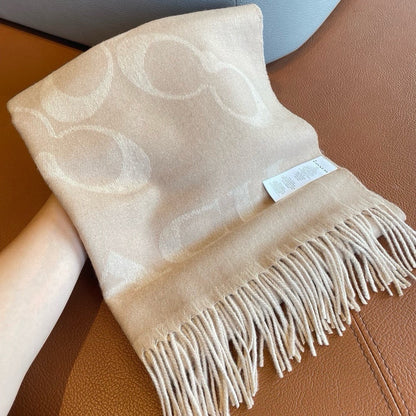 CLASSIC MONOGRAM LOGO WOOL SCARF 195 CM BISQUE BEIGE 413630