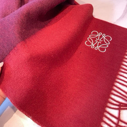 SCARF 180 CM IN CHERRY RED MIX JAM RED WOOL AND CASHMERE  415203