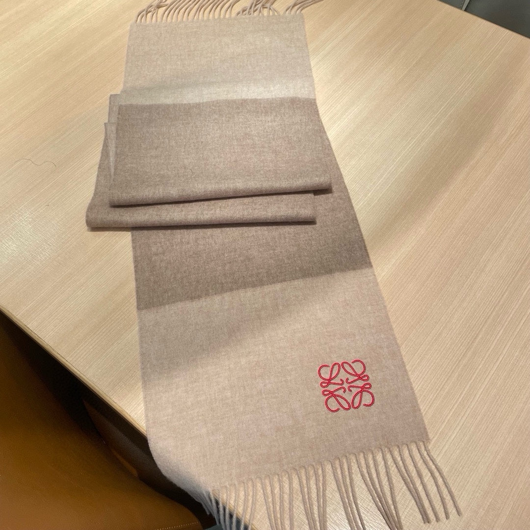 SCARF 180 CM IN LIGHT BROWN WOOL AND CASHMERE  415205