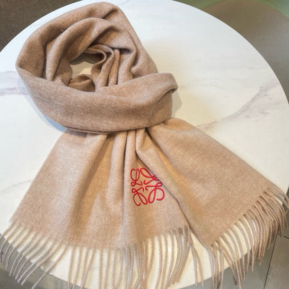 SCARF 180 CM IN LIGHT BROWN WOOL AND CASHMERE  415205