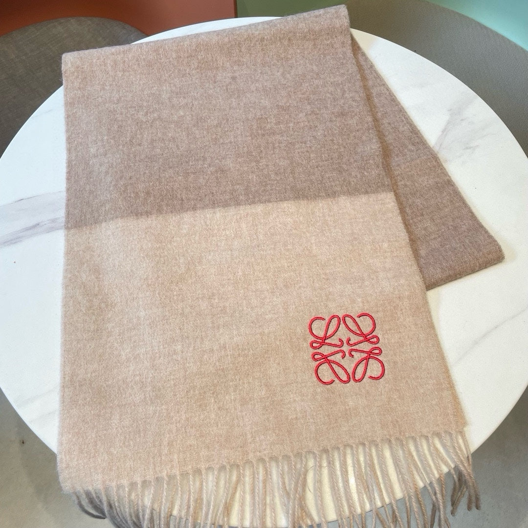 SCARF 180 CM IN LIGHT BROWN WOOL AND CASHMERE  415205