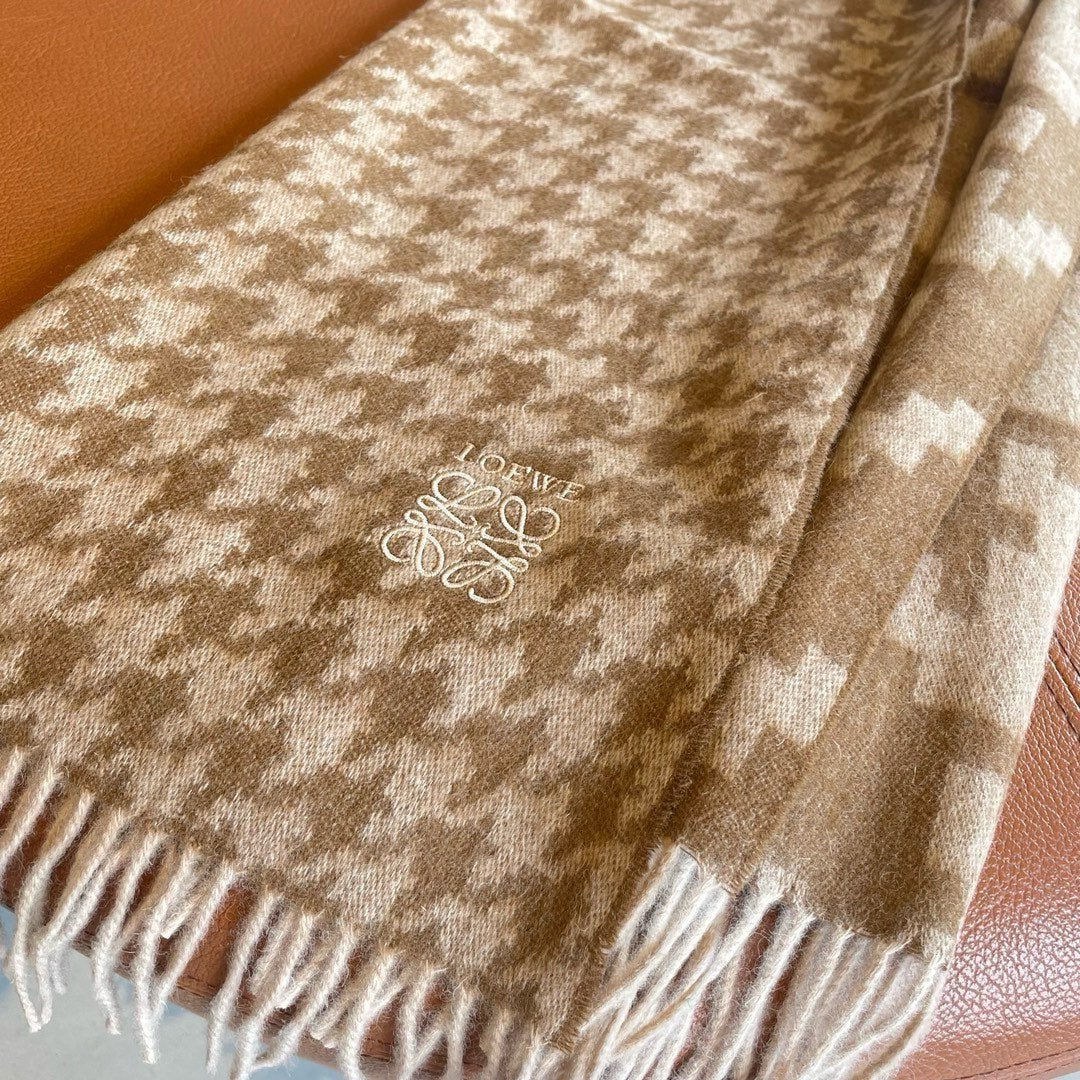 SCARF 190 CM IN CAMEL BEIGE MIX WHITE CASHMERE 415208