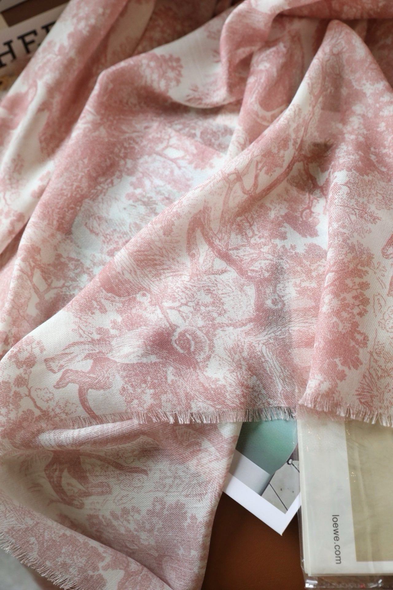 SCARF 180 CM IN LIGHT PINK SILK AND CASHMERE 418264