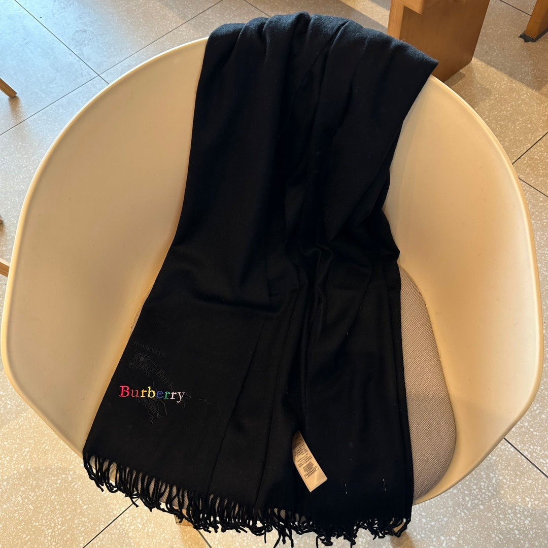 CLASSIC SCARF 200 CM IN BLACK CASHMERE  402267