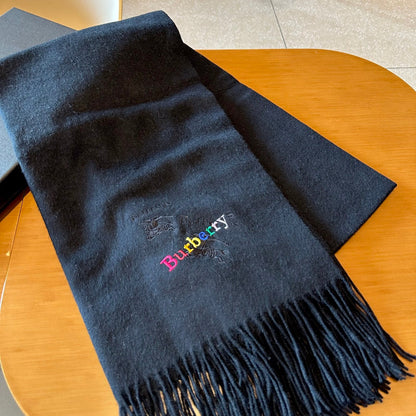 CLASSIC SCARF 200 CM IN BLACK CASHMERE  402267