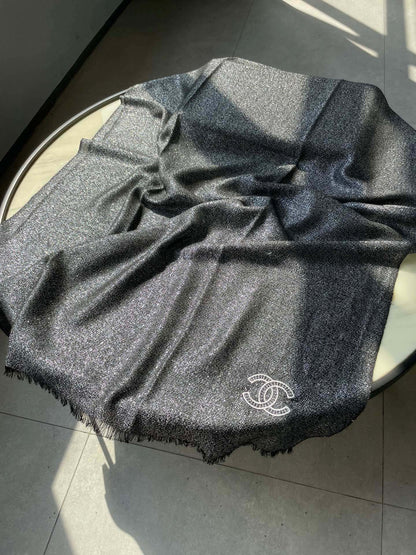 SCARF 210 CM IN BLACK CASHMERE  402208