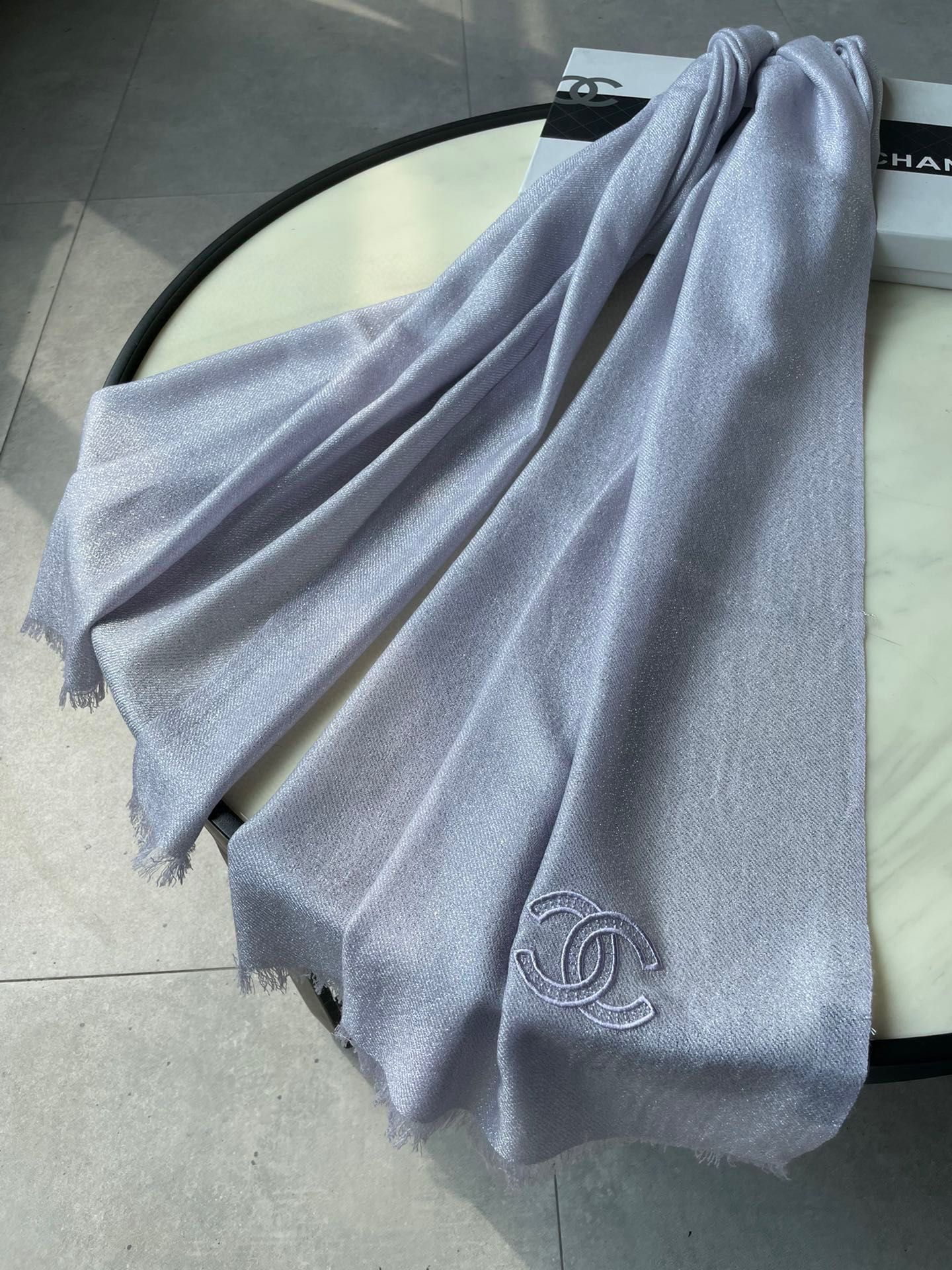 SCARF 210 CM IN PASTEL PURPLE CASHMERE  402209