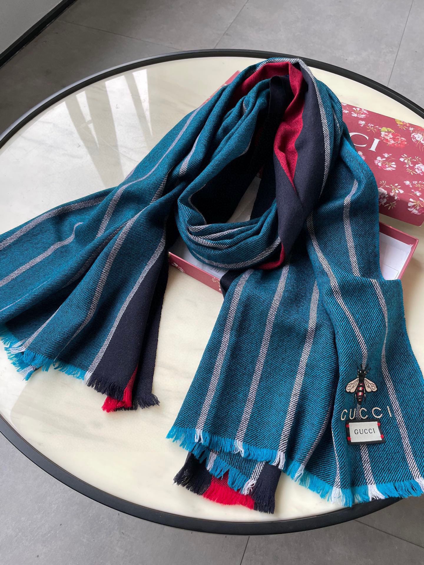 SCARF 200 CM IN COLORFUL CASHMERE 402211