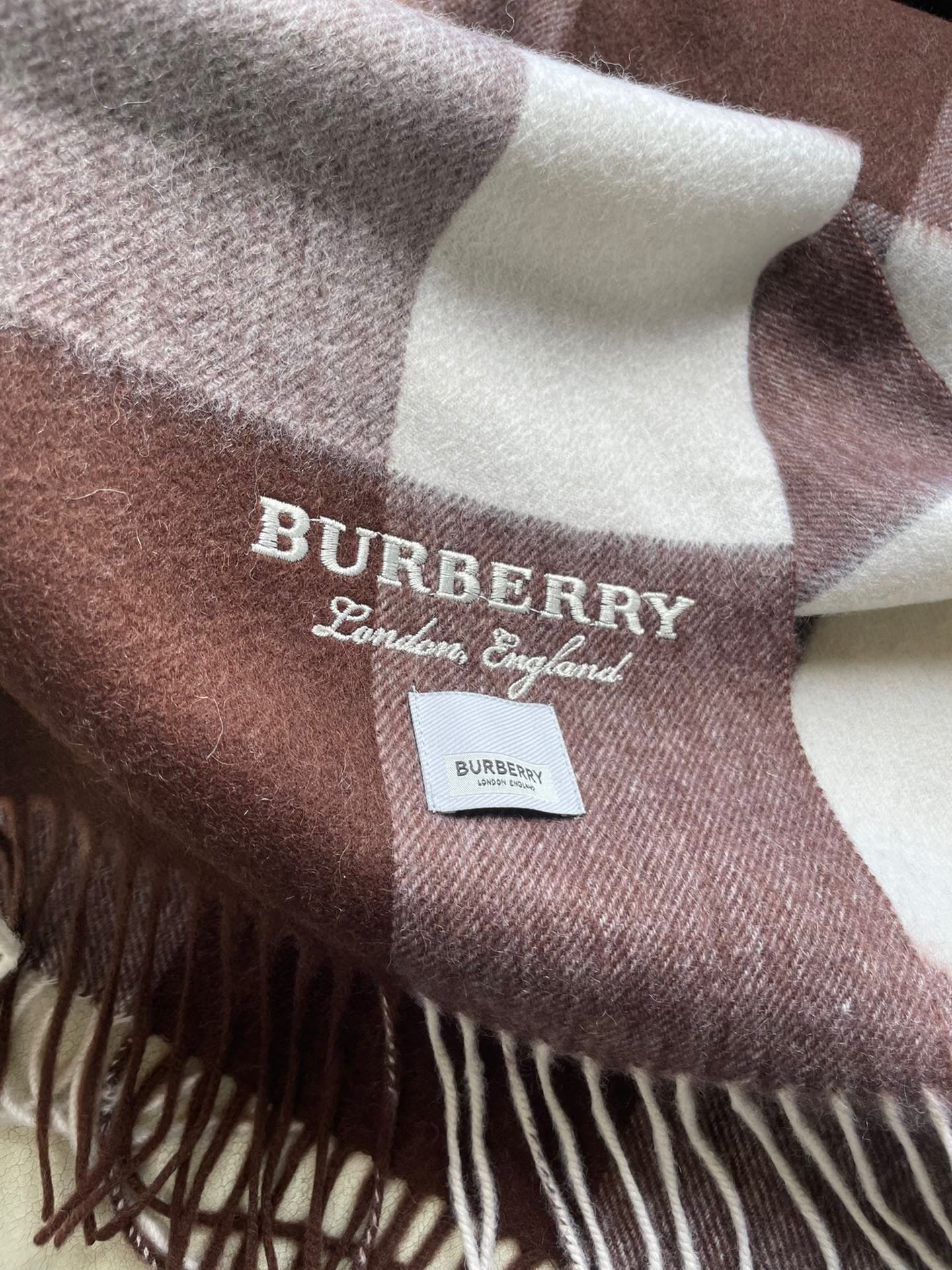 SCARF 180 CM IN CHESTNUT BROWN MIX WHITE CASHMERE 402221