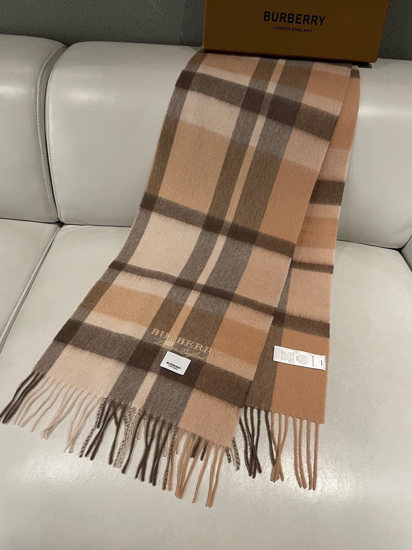 SCARF 180 CM IN CINNAMON BROWN CASHMERE 408784