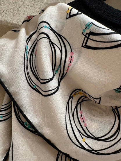 SQUARE SCARF 140 CM IN WHITE MONOGRAM SILK 403989