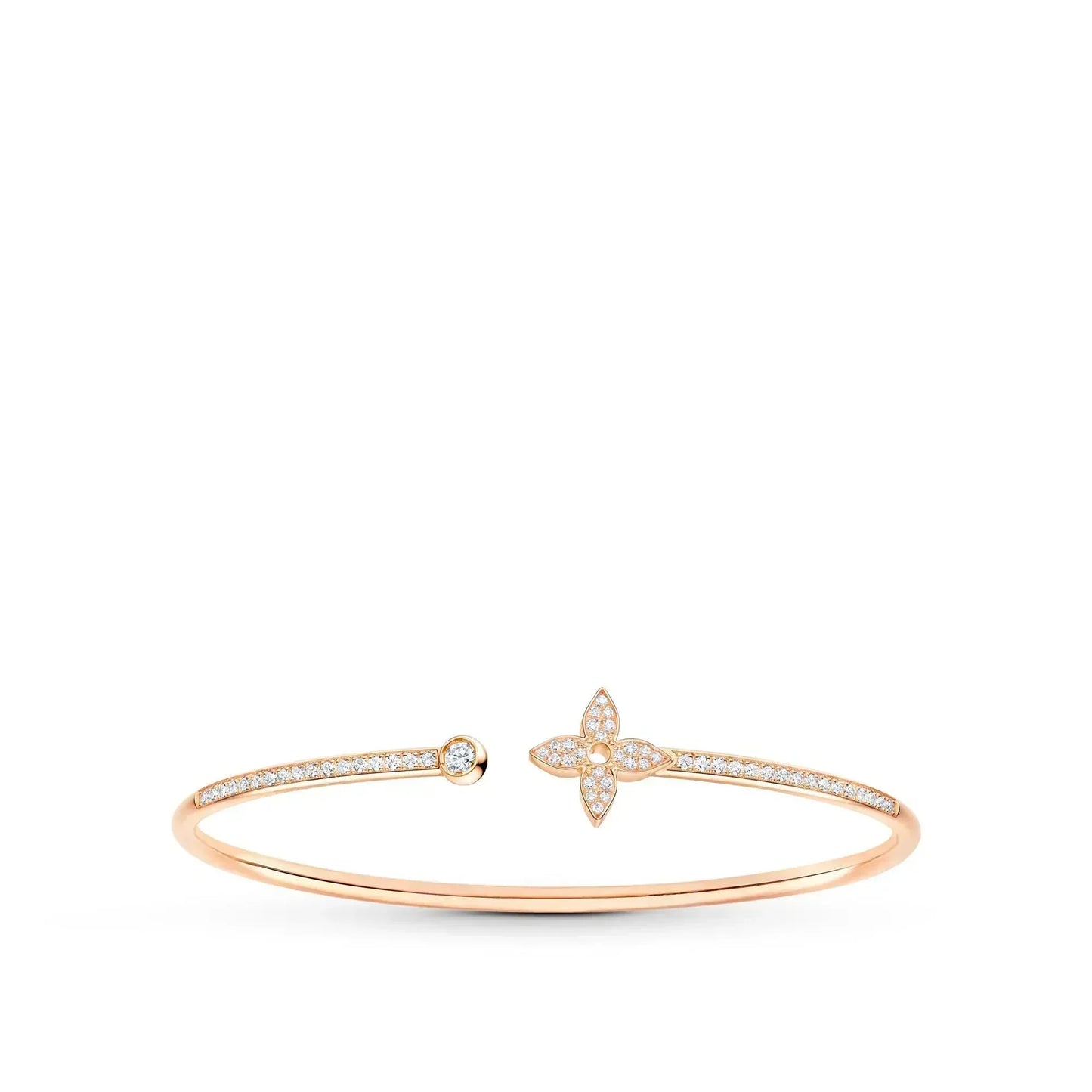 [Rose Jewellery]LV IDYLLE PINK GOLD OPEN BRACELET DIAMOND PAVED