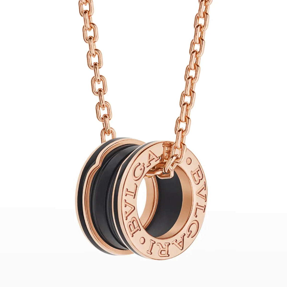 [Rose Jewellery]ZERO 1 BLACK CERAMIC PINK GOLD NECKLACE