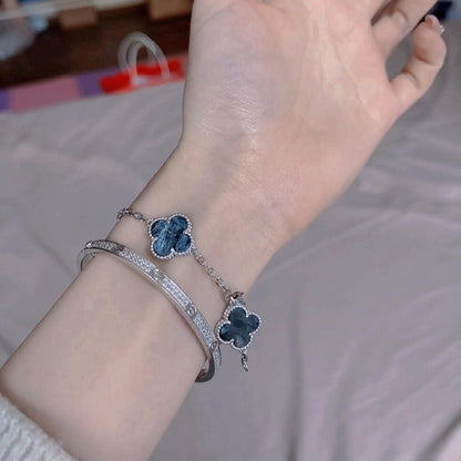 [Rose Jewellery]CLOVER 5 MOTIF PIETERSITE SILVER BRACELET