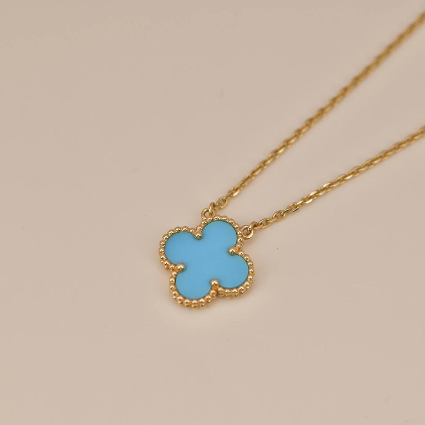 [Rose Jewellery]CLOVER 15MM VINTAGE TURQUOISE NECKLACE